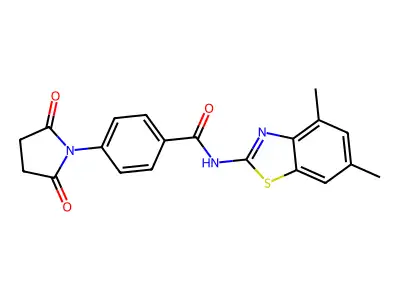 N-(4,6-dimethyl-1,3-benzothiazol-2-yl)-4-(2,5-dioxopyrrolidin-1-yl)benzamide structure