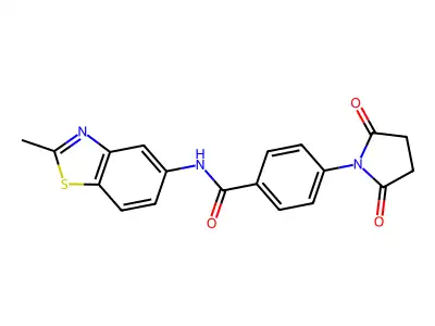 4-(2,5-dioxopyrrolidin-1-yl)-N-(2-methyl-1,3-benzothiazol-5-yl)benzamide structure