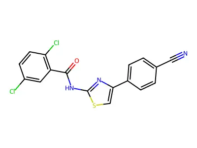 2,5-dichloro-N-[4-(4-cyanophenyl)-1,3-thiazol-2-yl]benzamide structure