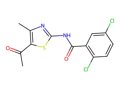 N-(5-acetyl-4-methyl-1,3-thiazol-2-yl)-2,5-dichlorobenzamide structure