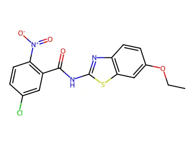 5-chloro-N-(6-ethoxy-1,3-benzothiazol-2-yl)-2-nitrobenzamide structure