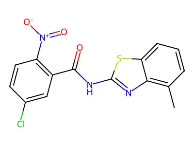 5-chloro-N-(4-methyl-1,3-benzothiazol-2-yl)-2-nitrobenzamide structure