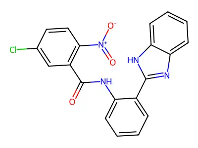 N-(2-(1H-benzo[d]imidazol-2-yl)phenyl)-5-chloro-2-nitrobenzamide structure