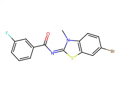 (E)-N-(6-bromo-3-methylbenzo[d]thiazol-2(3H)-ylidene)-3-fluorobenzamide structure