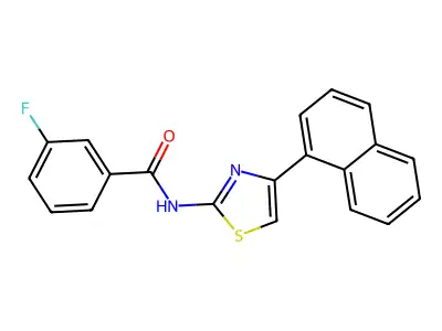 3-fluoro-N-(4-(naphthalen-1-yl)thiazol-2-yl)benzamide structure