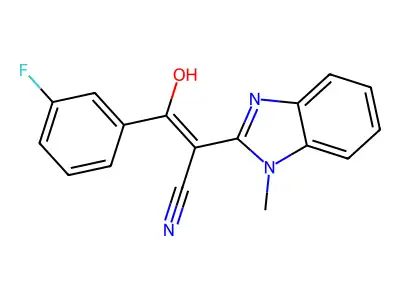 3-(3-Fluoro-phenyl)-3-hydroxy-2-(1-methyl-1H-benzoimidazol-2-yl)-acrylonitrile structure