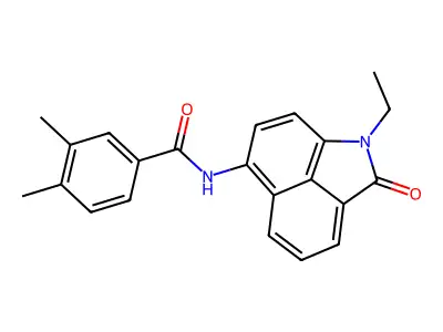 N-(1-ethyl-2-oxo-1,2-dihydrobenzo[cd]indol-6-yl)-3,4-dimethylbenzamide structure