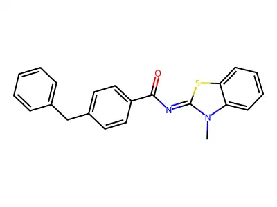 4-benzyl-N-(3-methyl-1,3-benzothiazol-2-ylidene)benzamide structure