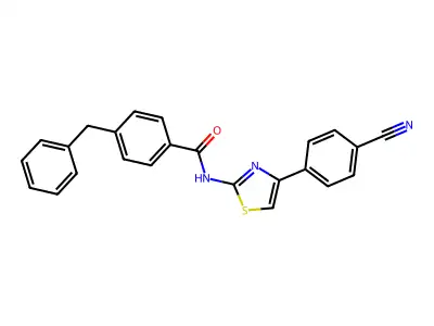 4-benzyl-N-[4-(4-cyanophenyl)-1,3-thiazol-2-yl]benzamide structure