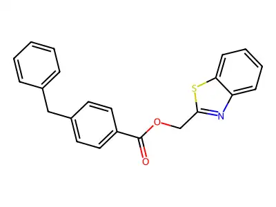 Benzo[d]thiazol-2-ylmethyl 4-benzylbenzoate structure