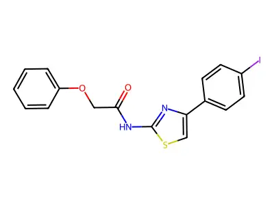 N-[4-(4-iodophenyl)-1,3-thiazol-2-yl]-2-phenoxyacetamide structure