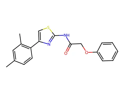 N-[4-(2,4-dimethylphenyl)-1,3-thiazol-2-yl]-2-phenoxyacetamide structure