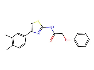 N-[4-(3,4-dimethylphenyl)-1,3-thiazol-2-yl]-2-phenoxyacetamide structure