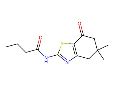 N-(5,5-dimethyl-7-oxo-4,5,6,7-tetrahydro-1,3-benzothiazol-2-yl)butanamide structure