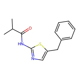 N-(5-benzyl-1,3-thiazol-2-yl)-2-methylpropanamide structure