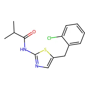 N-(5-(2-chlorobenzyl)thiazol-2-yl)isobutyramide structure