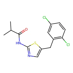 N-[5-(2,5-dichlorobenzyl)-1,3-thiazol-2-yl]-2-methylpropanamide structure