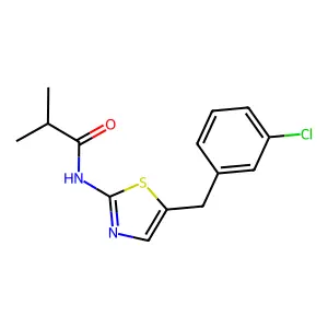 N-[5-(3-chlorobenzyl)-1,3-thiazol-2-yl]-2-methylpropanamide structure