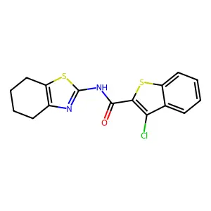 3-chloro-N-(4,5,6,7-tetrahydro-1,3-benzothiazol-2-yl)-1-benzothiophene-2-carboxamide structure