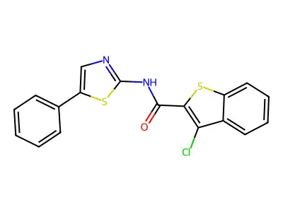 3-chloro-N-(5-phenyl-1,3-thiazol-2-yl)-1-benzothiophene-2-carboxamide structure