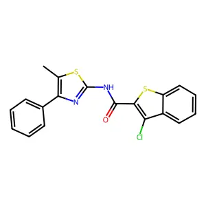 3-chloro-N-(5-methyl-4-phenyl-1,3-thiazol-2-yl)-1-benzothiophene-2-carboxamide structure