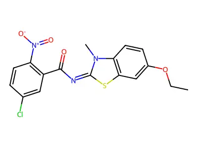 (E)-5-chloro-N-(6-ethoxy-3-methylbenzo[d]thiazol-2(3H)-ylidene)-2-nitrobenzamide structure