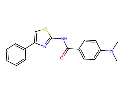 4-(dimethylamino)-N-(4-phenyl-1,3-thiazol-2-yl)benzamide structure