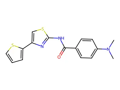 4-(dimethylamino)-N-(4-(thiophen-2-yl)thiazol-2-yl)benzamide structure