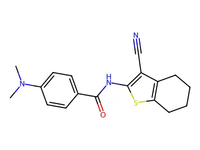 N-(3-cyano-4,5,6,7-tetrahydro-1-benzothiophen-2-yl)-4-(dimethylamino)benzamide structure