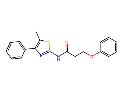 N-(5-methyl-4-phenyl-1,3-thiazol-2-yl)-3-phenoxypropanamide structure