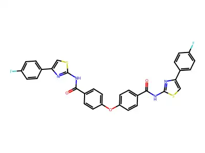 4,4'-oxybis(N-(4-(4-fluorophenyl)thiazol-2-yl)benzamide) structure