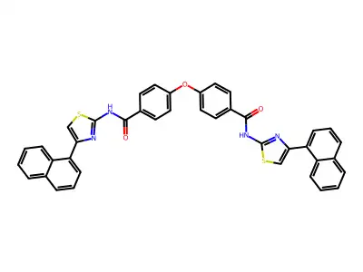 4,4'-oxybis(N-(4-(naphthalen-1-yl)thiazol-2-yl)benzamide) structure
