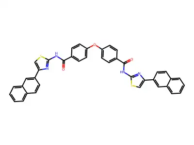 4,4'-oxybis(N-(4-(naphthalen-2-yl)thiazol-2-yl)benzamide) structure
