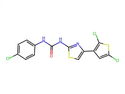 1-(4-Chlorophenyl)-3-[4-(2,5-dichlorothiophen-3-yl)-1,3-thiazol-2-yl]urea structure