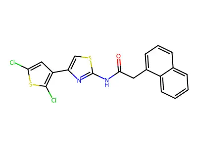 N-(4-(2,5-dichlorothiophen-3-yl)thiazol-2-yl)-2-(naphthalen-1-yl)acetamide structure