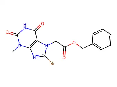 Benzyl 2-(8-bromo-3-methyl-2,6-dioxopurin-7-yl)acetate structure