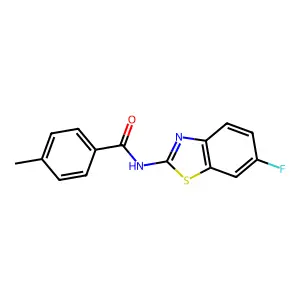 N-(6-fluoro-1,3-benzothiazol-2-yl)-4-methylbenzamide structure
