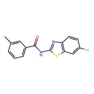 N-(6-fluoro-1,3-benzothiazol-2-yl)-3-methylbenzamide structure
