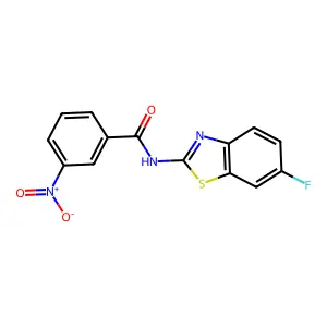 N-(6-fluoro-1,3-benzothiazol-2-yl)-3-nitrobenzamide structure