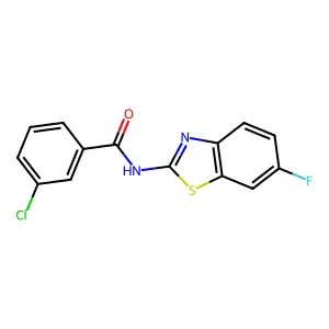 3-chloro-N-(6-fluoro-1,3-benzothiazol-2-yl)benzamide structure