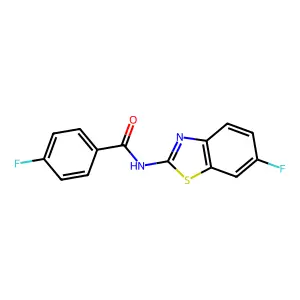 4-fluoro-N-(6-fluoro-1,3-benzothiazol-2-yl)benzamide structure