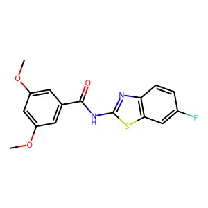 N-(6-fluoro-1,3-benzothiazol-2-yl)-3,5-dimethoxybenzamide structure