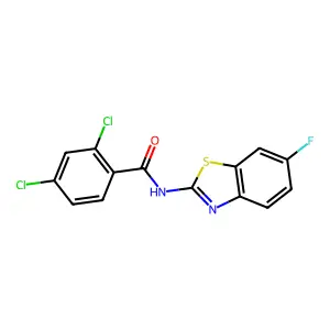 2,4-dichloro-N-(6-fluoro-1,3-benzothiazol-2-yl)benzamide structure
