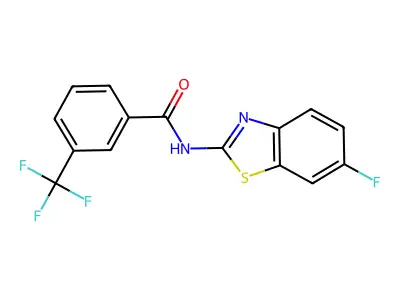 N-(6-fluoro-1,3-benzothiazol-2-yl)-3-(trifluoromethyl)benzamide structure