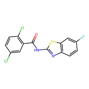 2,5-dichloro-N-(6-fluoro-1,3-benzothiazol-2-yl)benzamide structure