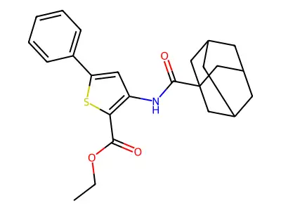 Ethyl 3-(adamantane-1-carbonylamino)-5-phenylthiophene-2-carboxylate structure