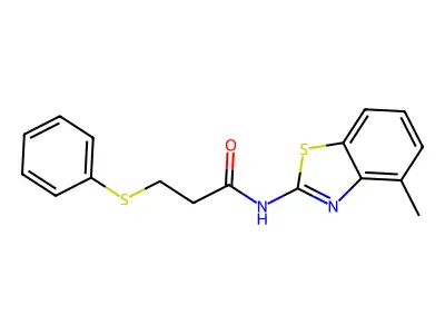 N-(4-methylbenzo[d]thiazol-2-yl)-3-(phenylthio)propanamide structure