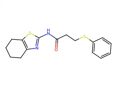 3-(phenylsulfanyl)-N-(4,5,6,7-tetrahydro-1,3-benzothiazol-2-yl)propanamide structure