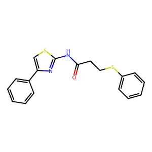 N-(4-phenylthiazol-2-yl)-3-(phenylthio)propanamide structure