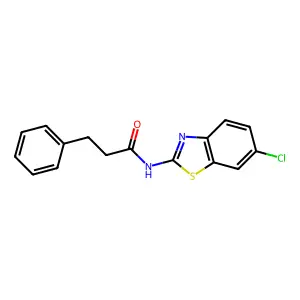 N-(6-chloro-1,3-benzothiazol-2-yl)-3-phenylpropanamide structure